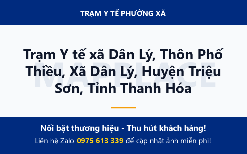 Trạm Y tế xã Dân Lý, Thôn Phố Thiều, Xã Dân Lý, Huyện Triệu Sơn, Tỉnh Thanh Hóa