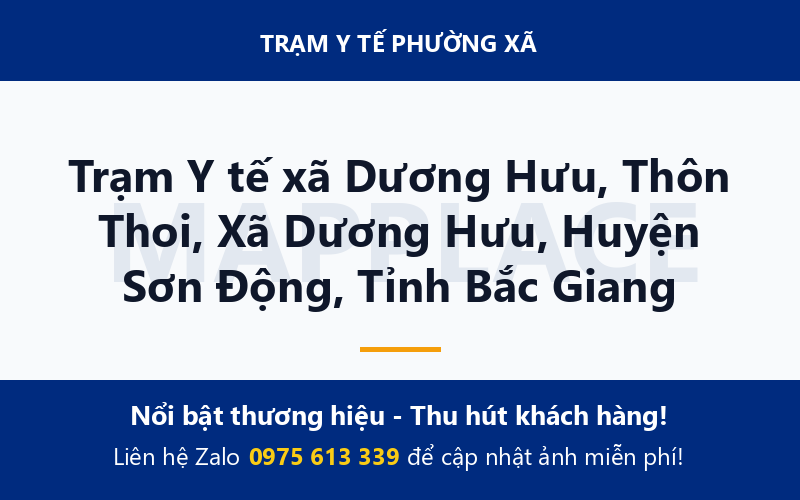 Trạm Y tế xã Dương Hưu, Thôn Thoi, Xã Dương Hưu, Huyện Sơn Động, Tỉnh Bắc Giang