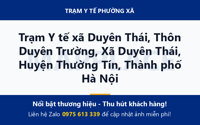 Trạm Y tế xã Duyên Thái, Thôn Duyên Trường, Xã Duyên Thái, Huyện Thường Tín, Thành phố Hà Nội