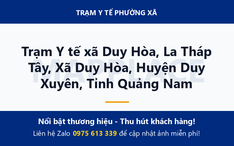 Trạm Y tế xã Duy Hòa, La Tháp Tây, Xã Duy Hòa, Huyện Duy Xuyên, Tỉnh Quảng Nam