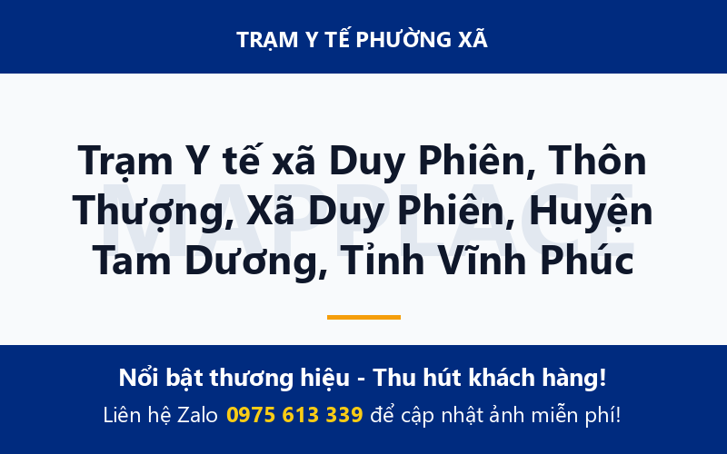 Trạm Y tế xã Duy Phiên, Thôn Thượng, Xã Duy Phiên, Huyện Tam Dương, Tỉnh Vĩnh Phúc