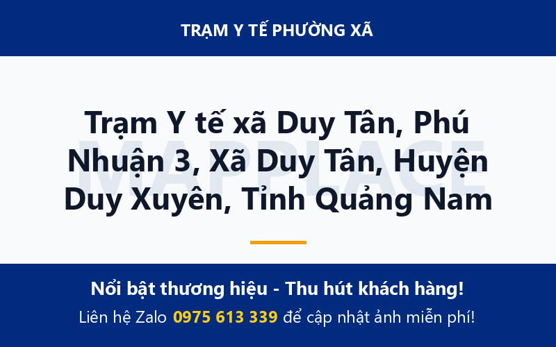 Trạm Y tế xã Duy Tân, Phú Nhuận 3, Xã Duy Tân, Huyện Duy Xuyên, Tỉnh Quảng Nam