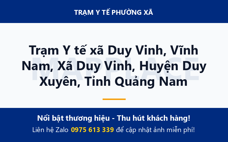 Trạm Y tế xã Duy Vinh, Vĩnh Nam, Xã Duy Vinh, Huyện Duy Xuyên, Tỉnh Quảng Nam