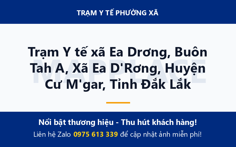 Trạm Y tế xã Ea Drơng, Buôn Tah A, Xã Ea D'Rơng, Huyện Cư M'gar, Tỉnh Đắk Lắk