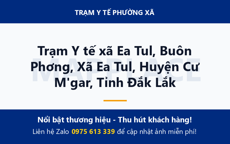 Trạm Y tế xã Ea Tul, Buôn Phơng, Xã Ea Tul, Huyện Cư M'gar, Tỉnh Đắk Lắk