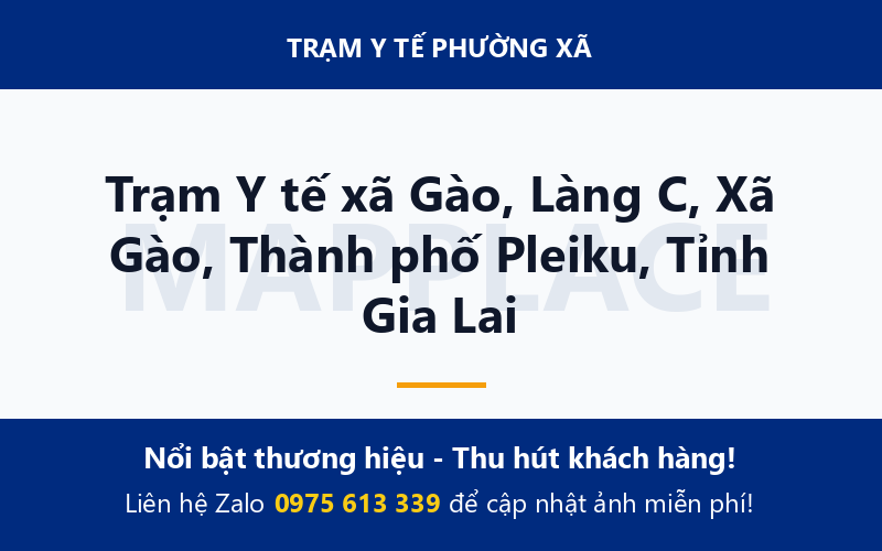 Trạm Y tế xã Gào, Làng C, Xã Gào, Thành phố Pleiku, Tỉnh Gia Lai
