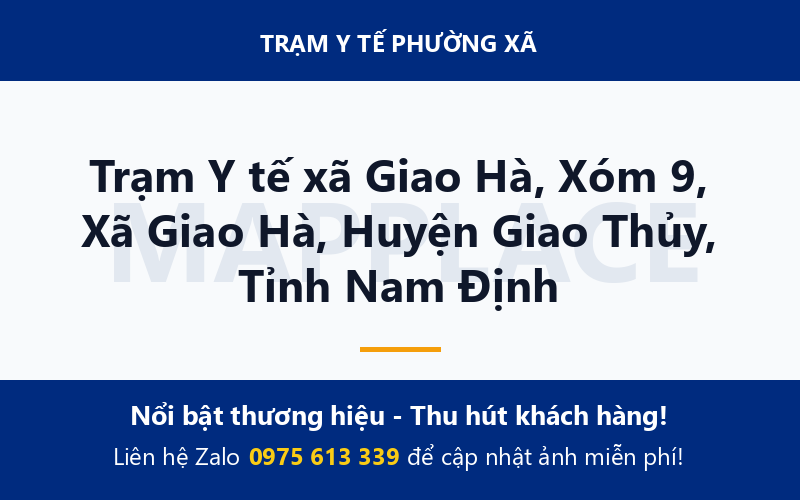 Trạm Y tế xã Giao Hà, Xóm 9, Xã Giao Hà, Huyện Giao Thủy, Tỉnh Nam Định