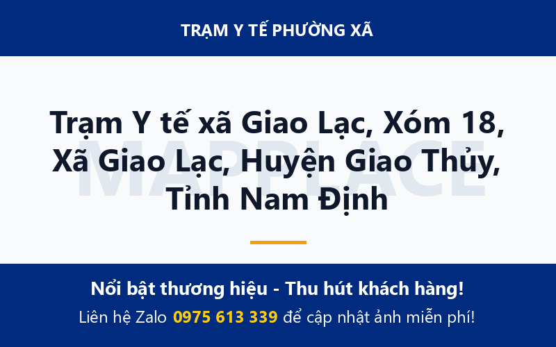 Trạm Y tế xã Giao Lạc, Xóm 18, Xã Giao Lạc, Huyện Giao Thủy, Tỉnh Nam Định