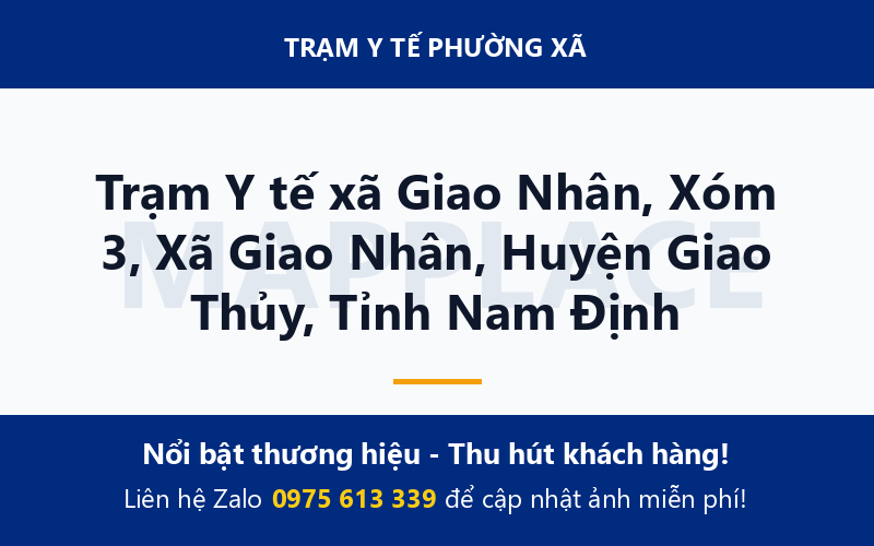 Trạm Y tế xã Giao Nhân, Xóm 3, Xã Giao Nhân, Huyện Giao Thủy, Tỉnh Nam Định
