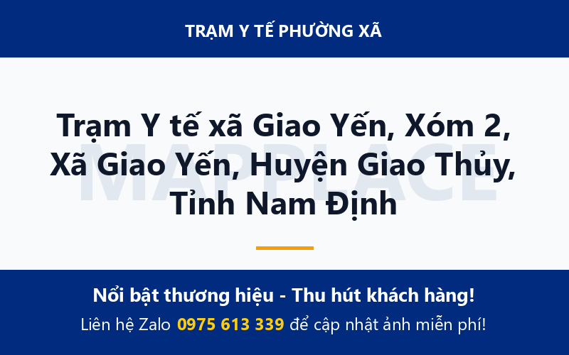 Trạm Y tế xã Giao Yến, Xóm 2, Xã Giao Yến, Huyện Giao Thủy, Tỉnh Nam Định
