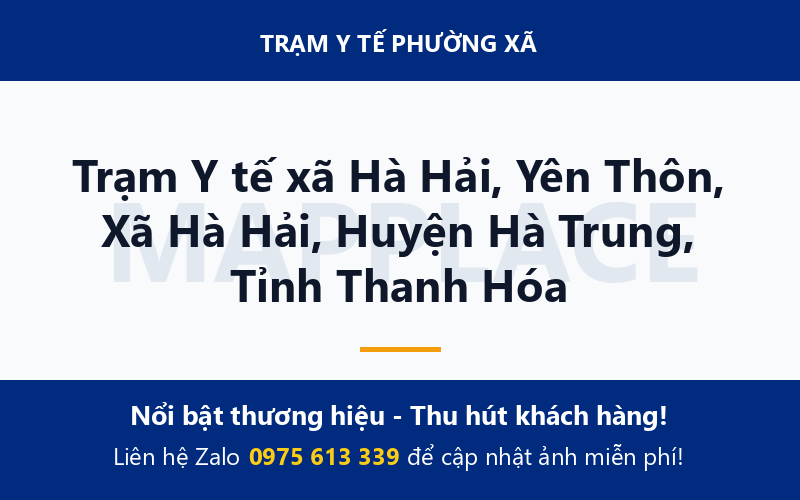 Trạm Y tế xã Hà Hải, Yên Thôn, Xã Hà Hải, Huyện Hà Trung, Tỉnh Thanh Hóa