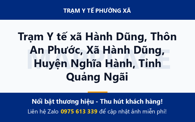 Trạm Y tế xã Hành Dũng, Thôn An Phước, Xã Hành Dũng, Huyện Nghĩa Hành, Tỉnh Quảng Ngãi