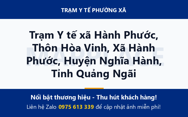 Trạm Y tế xã Hành Phước, Thôn Hòa Vinh, Xã Hành Phước, Huyện Nghĩa Hành, Tỉnh Quảng Ngãi