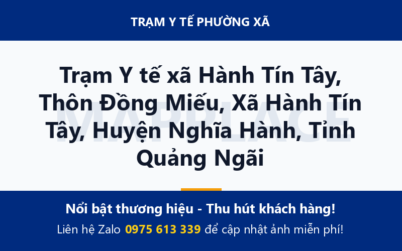 Trạm Y tế xã Hành Tín Tây, Thôn Đồng Miếu, Xã Hành Tín Tây, Huyện Nghĩa Hành, Tỉnh Quảng Ngãi