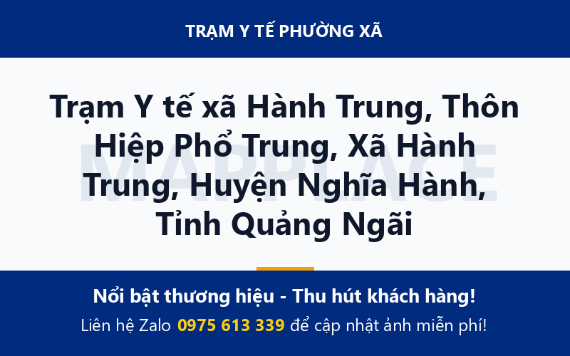 Trạm Y tế xã Hành Trung, Thôn Hiệp Phổ Trung, Xã Hành Trung, Huyện Nghĩa Hành, Tỉnh Quảng Ngãi