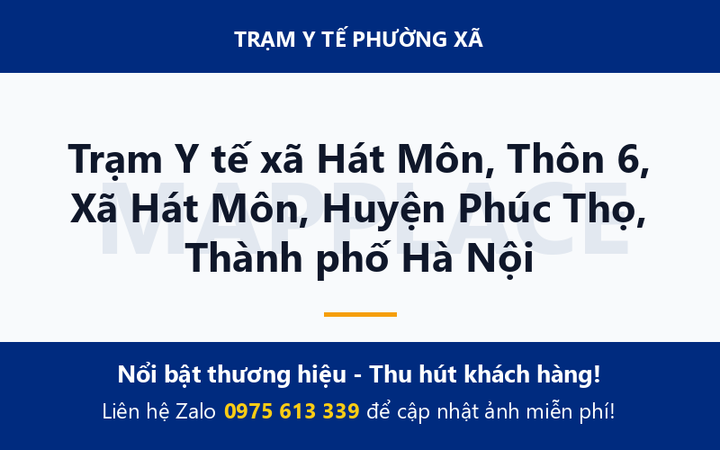 Trạm Y tế xã Hát Môn, Thôn 6, Xã Hát Môn, Huyện Phúc Thọ, Thành phố Hà Nội