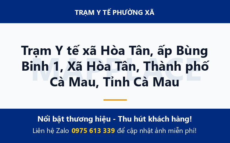 Trạm Y tế xã Hòa Tân, ấp Bùng Binh 1, Xã Hòa Tân, Thành phố Cà Mau, Tỉnh Cà Mau