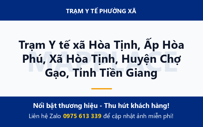 Trạm Y tế xã Hòa Tịnh, Ấp Hòa Phú, Xã Hòa Tịnh, Huyện Chợ Gạo, Tỉnh Tiền Giang