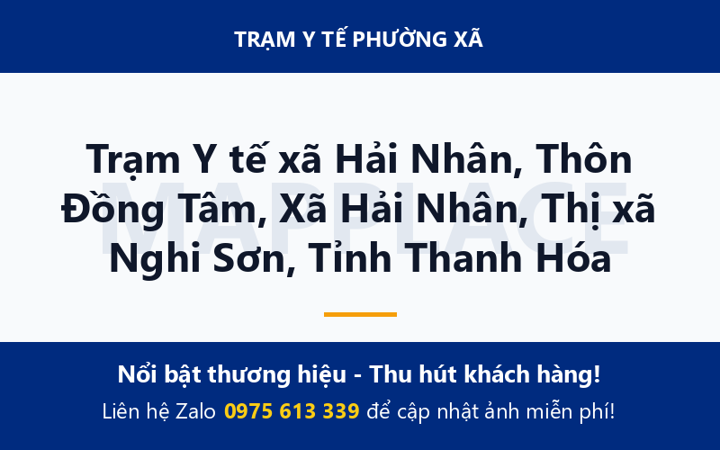 Trạm Y tế xã Hải Nhân, Thôn Đồng Tâm, Xã Hải Nhân, Thị xã Nghi Sơn, Tỉnh Thanh Hóa