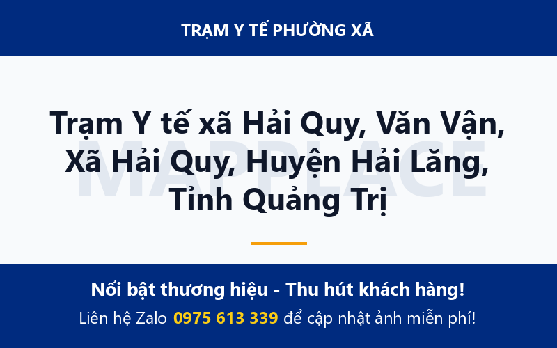 Trạm Y tế xã Hải Quy, Văn Vận, Xã Hải Quy, Huyện Hải Lăng, Tỉnh Quảng Trị