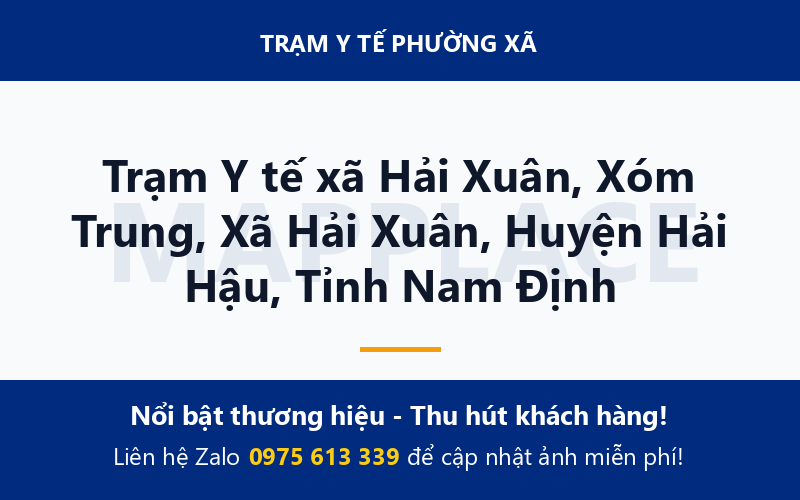 Trạm Y tế xã Hải Xuân, Xóm Trung, Xã Hải Xuân, Huyện Hải Hậu, Tỉnh Nam Định
