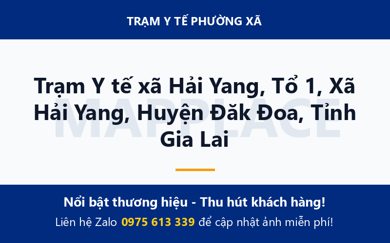 Trạm Y tế xã Hải Yang, Tổ 1, Xã Hải Yang, Huyện Đăk Đoa, Tỉnh Gia Lai