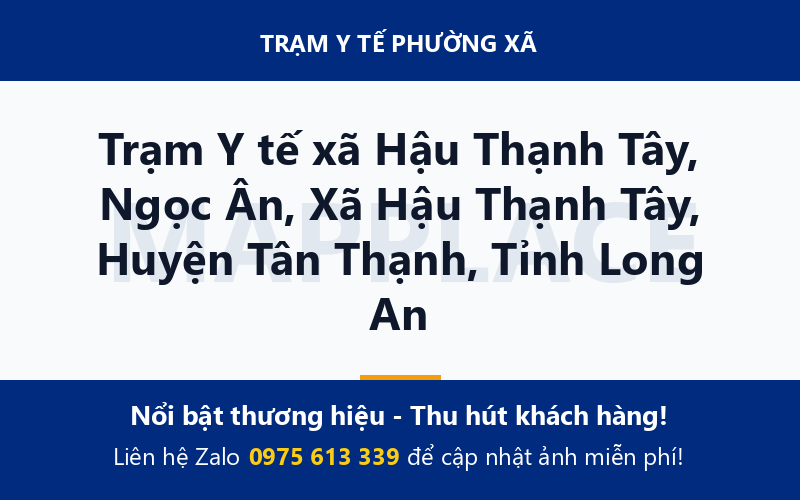 Trạm Y tế xã Hậu Thạnh Tây, Ngọc Ân, Xã Hậu Thạnh Tây, Huyện Tân Thạnh, Tỉnh Long An
