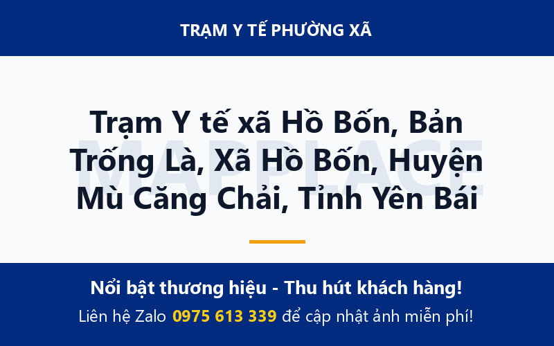 Trạm Y tế xã Hồ Bốn, Bản Trống Là, Xã Hồ Bốn, Huyện Mù Căng Chải, Tỉnh Yên Bái