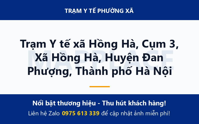 Trạm Y tế xã Hồng Hà, Cụm 3, Xã Hồng Hà, Huyện Đan Phượng, Thành phố Hà Nội