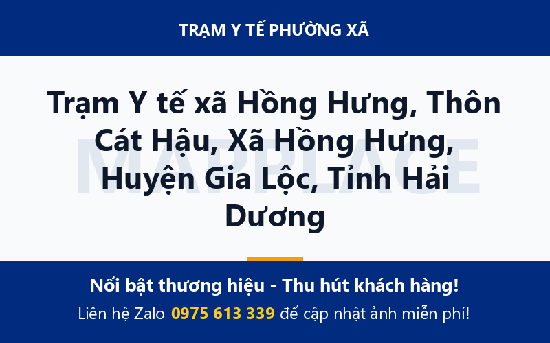 Trạm Y tế xã Hồng Hưng, Thôn Cát Hậu, Xã Hồng Hưng, Huyện Gia Lộc, Tỉnh Hải Dương