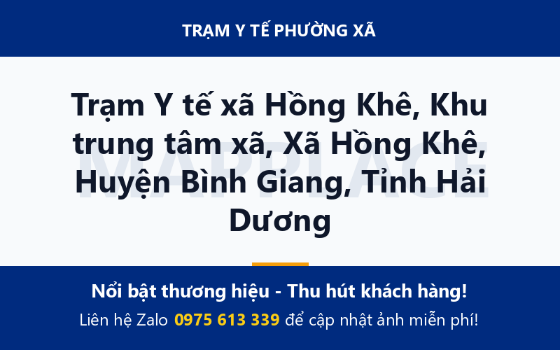 Trạm Y tế xã Hồng Khê, Khu trung tâm xã, Xã Hồng Khê, Huyện Bình Giang, Tỉnh Hải Dương