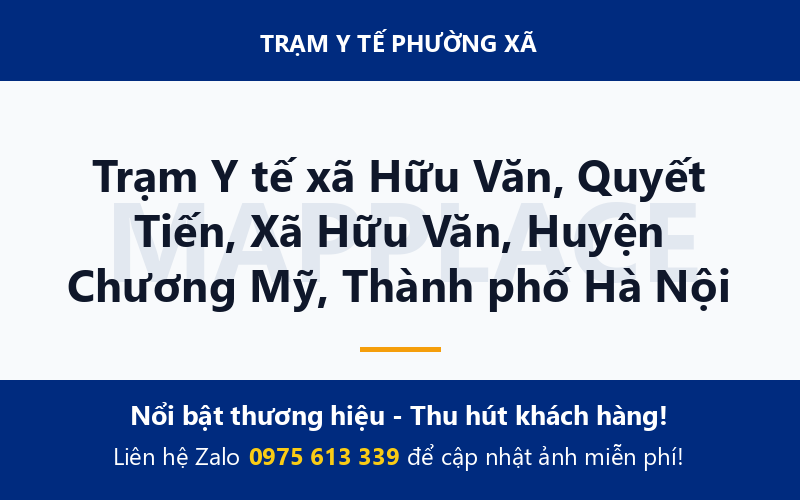 Trạm Y tế xã Hữu Văn, Quyết Tiến, Xã Hữu Văn, Huyện Chương Mỹ, Thành phố Hà Nội