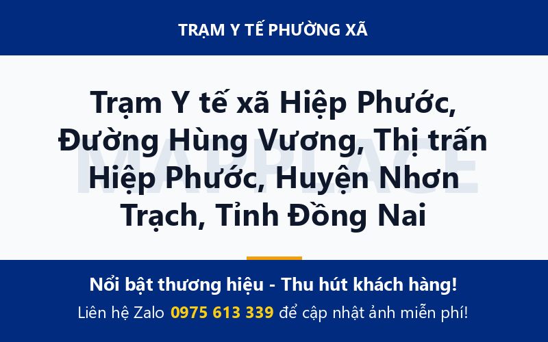 Trạm Y tế xã Hiệp Phước, Đường Hùng Vương, Thị trấn Hiệp Phước, Huyện Nhơn Trạch, Tỉnh Đồng Nai