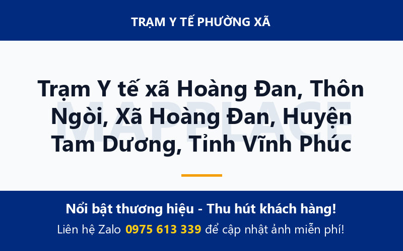 Trạm Y tế xã Hoàng Đan, Thôn Ngòi, Xã Hoàng Đan, Huyện Tam Dương, Tỉnh Vĩnh Phúc