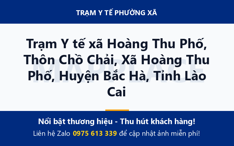 Trạm Y tế xã Hoàng Thu Phố, Thôn Chồ Chải, Xã Hoàng Thu Phố, Huyện Bắc Hà, Tỉnh Lào Cai
