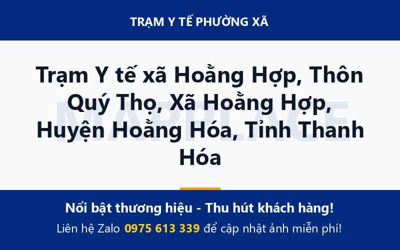 Trạm Y tế xã Hoằng Hợp, Thôn Quý Thọ, Xã Hoằng Hợp, Huyện Hoằng Hóa, Tỉnh Thanh Hóa