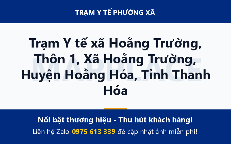 Trạm Y tế xã Hoằng Trường, Thôn 1, Xã Hoằng Trường, Huyện Hoằng Hóa, Tỉnh Thanh Hóa