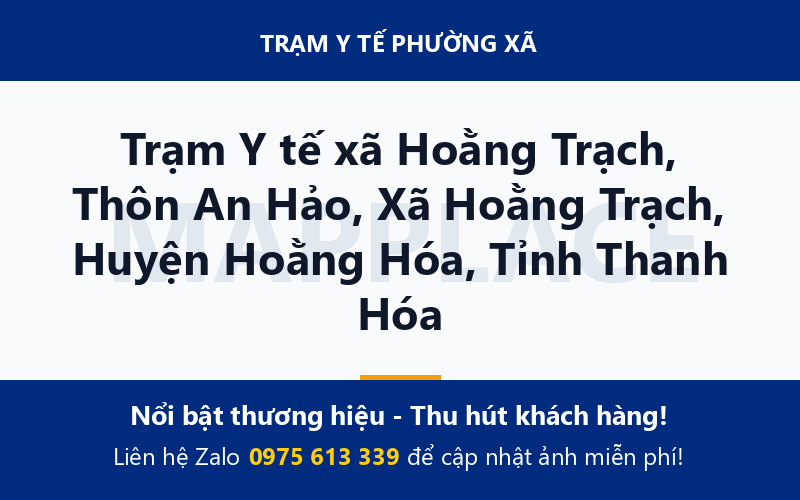 Trạm Y tế xã Hoằng Trạch, Thôn An Hảo, Xã Hoằng Trạch, Huyện Hoằng Hóa, Tỉnh Thanh Hóa