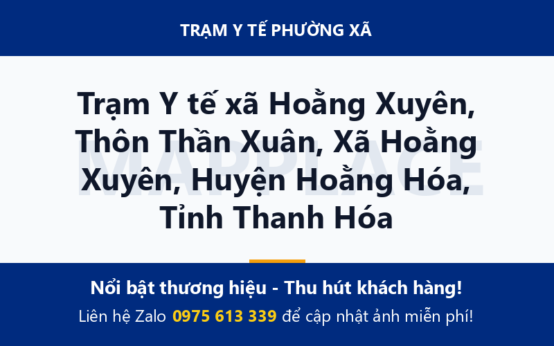 Trạm Y tế xã Hoằng Xuyên, Thôn Thần Xuân, Xã Hoằng Xuyên, Huyện Hoằng Hóa, Tỉnh Thanh Hóa