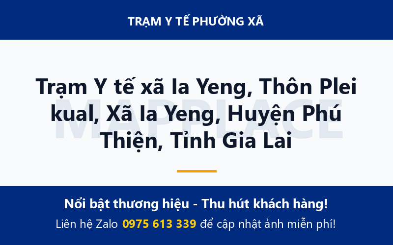 Trạm Y tế xã Ia Yeng, Thôn Plei kual, Xã Ia Yeng, Huyện Phú Thiện, Tỉnh Gia Lai