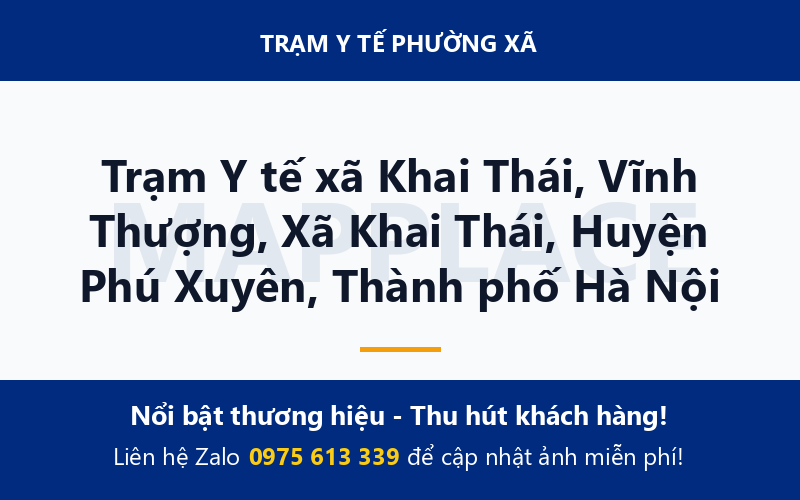 Trạm Y tế xã Khai Thái, Vĩnh Thượng, Xã Khai Thái, Huyện Phú Xuyên, Thành phố Hà Nội