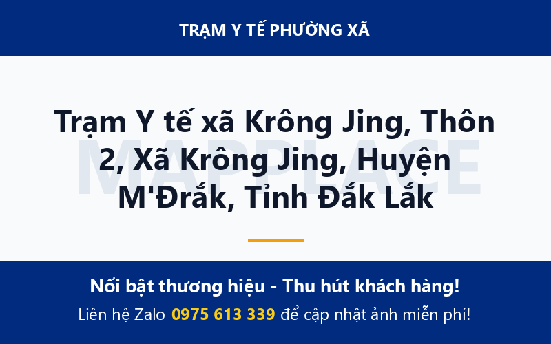 Trạm Y tế xã Krông Jing, Thôn 2, Xã Krông Jing, Huyện M'Đrắk, Tỉnh Đắk Lắk