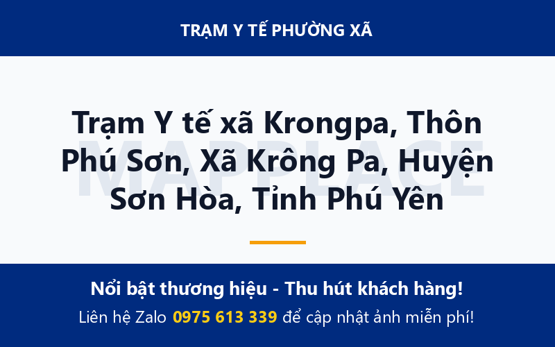 Trạm Y tế xã Krongpa, Thôn Phú Sơn, Xã Krông Pa, Huyện Sơn Hòa, Tỉnh Phú Yên