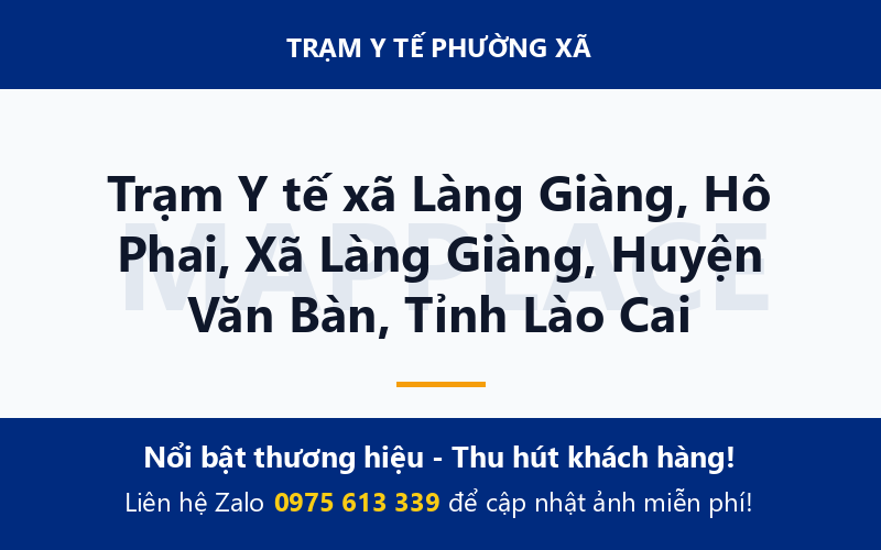 Trạm Y tế xã Làng Giàng, Hô Phai, Xã Làng Giàng, Huyện Văn Bàn, Tỉnh Lào Cai