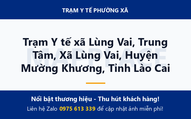 Trạm Y tế xã Lùng Vai, Trung Tâm, Xã Lùng Vai, Huyện Mường Khương, Tỉnh Lào Cai
