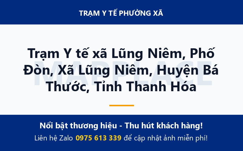 Trạm Y tế xã Lũng Niêm, Phố Đòn, Xã Lũng Niêm, Huyện Bá Thước, Tỉnh Thanh Hóa