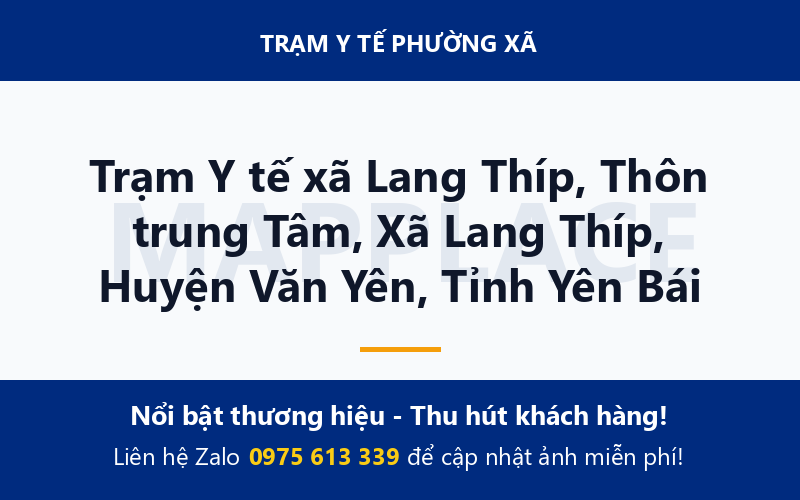 Trạm Y tế xã Lang Thíp, Thôn trung Tâm, Xã Lang Thíp, Huyện Văn Yên, Tỉnh Yên Bái