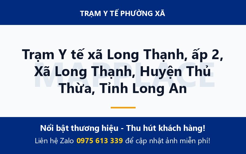 Trạm Y tế xã Long Thạnh, ấp 2, Xã Long Thạnh, Huyện Thủ Thừa, Tỉnh Long An