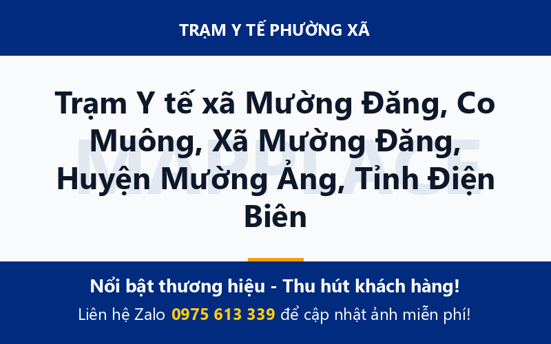 Trạm Y tế xã Mường Đăng, Co Muông, Xã Mường Đăng, Huyện Mường Ảng, Tỉnh Điện Biên