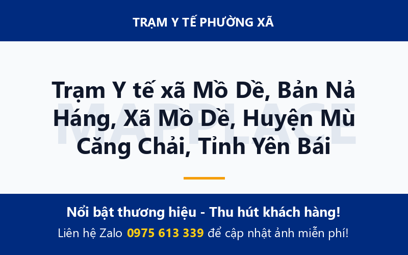 Trạm Y tế xã Mồ Dề, Bản Nả Háng, Xã Mồ Dề, Huyện Mù Căng Chải, Tỉnh Yên Bái